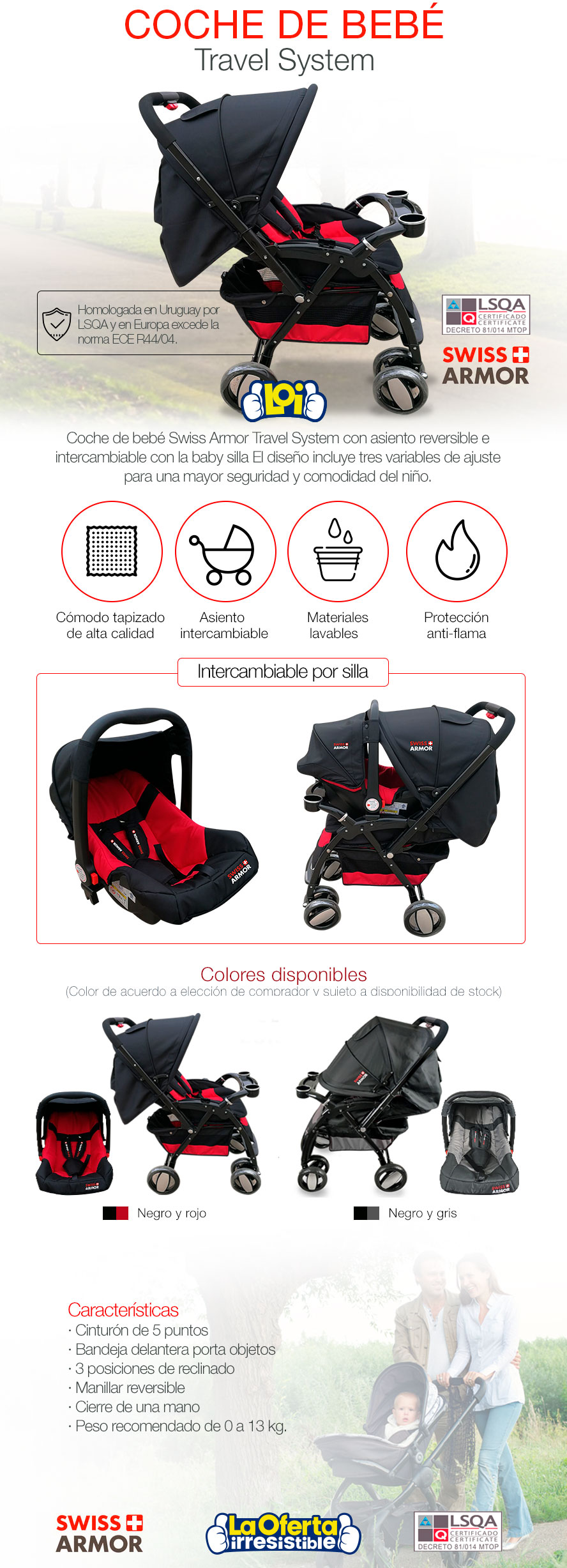 Booster Alzador SWISS ARMOR con Sistema ISOFIX para Niños de 4 a 12 Años  entre 15kg a 36kg, oferta LOi.