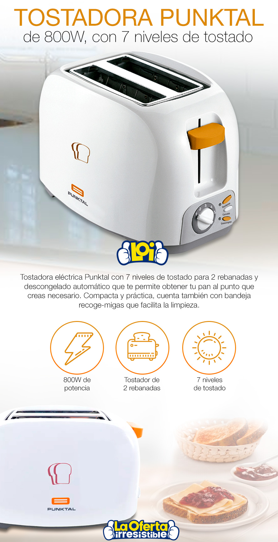 Electrodomésticos Tienda Cecotec Paraguay - Tostadora con pantalla digital  en la que se muestra el nivel o modo de tostado y la cuenta atrás del  tiempo restante para que estén listas las